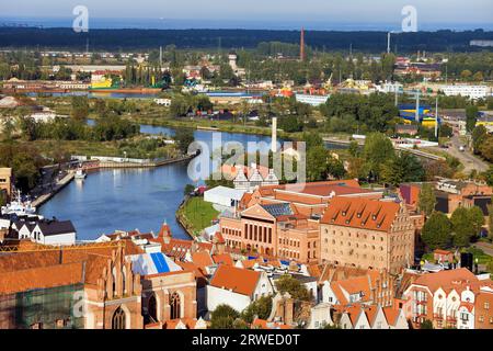 Malerischen Blick von oben über der Stadt Gdansk (Danzig) in Polen Stockfoto