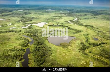 Luftaufnahme des Pantanal Sumpfgebiete, Pantanal, Brasilien Stockfoto