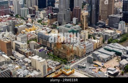 Luftbild der Innenstadt von Melbourne, der Hauptstadt von Victoria, Australien Stockfoto