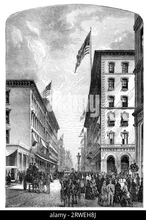 Kastnut Street in Philadelphia. Veröffentlicht in Hesse-Warteggs Nord Amerika, schwedische Ausgabe 1880 Stockfoto