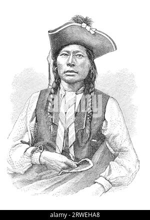 Arapaho, gebürtiger Amerikaner, genannt Washington. Die Arapaho sind ein Stamm der Ureinwohner, die historisch in den östlichen Ebenen von Colorado und leben Stockfoto