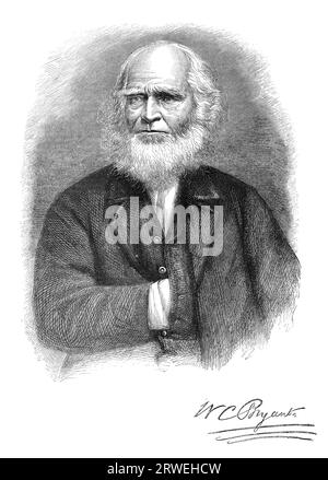 William Cullen Bryant (3. November) (1794 ? (1878) war ein US-amerikanischer Dichter, Journalist und langjähriger Herausgeber des New York Evening Stockfoto