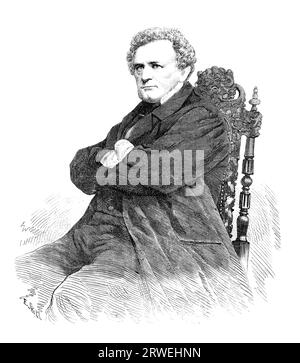 Peter Martin Orla Lehmann (1810–1870) war ein dänischer Staatsmann, eine Schlüsselfigur in der Entwicklung der Denmarks-Parlamentsregierung. Alte Gravur Stockfoto