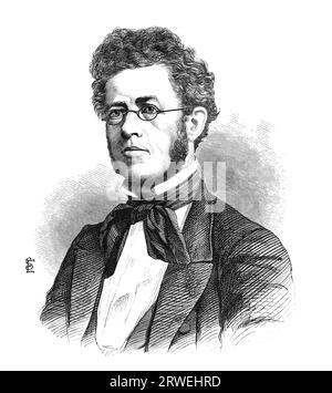 Eilert Lund Sundt (1817–1875), norwegischer Soziologe und Kulturforscher. Alte Gravur aus einem 1866 gedruckten Magazin Stockfoto