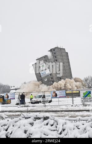 Sprengung des letzten weißen Riesen in Kamp-Lintfort am 19.11.2010 Stockfoto