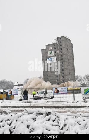 Sprengung des letzten weißen Riesen in Kamp-Lintfort am 19.11.2010 Stockfoto