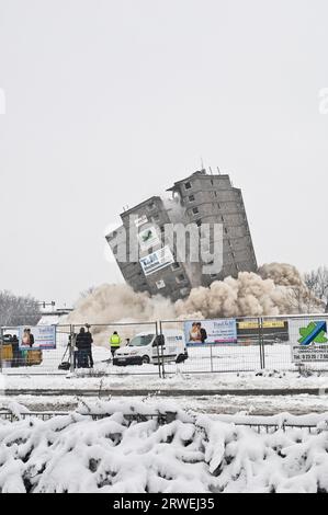 Sprengung des letzten weißen Riesen in Kamp-Lintfort am 19.11.2010 Stockfoto