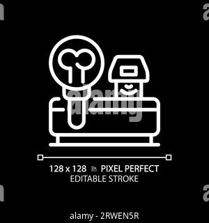 Knochendensitometer Pixel perfektes weißes lineares Symbol für dunkles Design Stock Vektor