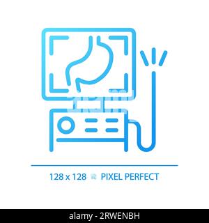 Symbol für linearen Vektor mit perfektem Gradienten und Pixel des Endoskops Stock Vektor