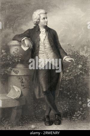 Wolfgang Amadeus Mozart (* 27. Januar 1756 bis 5. Dezember 1791) war ein Salzburger Musiker und Komponist der Wiener Stockfoto