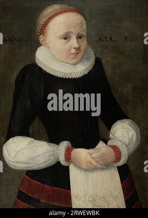 Porträt von Maria Jacobina Völker, 1579 bis 1608, Patriziat, Frankfurt, historisch, digital restaurierte Reproduktion aus dem 19. Jahrhundert Stockfoto