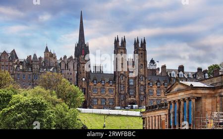 Edinburgh Panoramablick bei Sonnenuntergang, Schottland - UK, Neue Collage Stockfoto