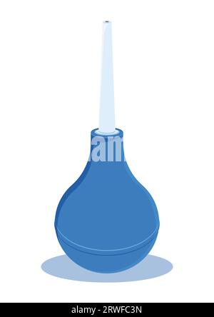 Enema-Spritzenkolben-Vektor mit flachem Design isoliert auf weißem Hintergrund Stock Vektor