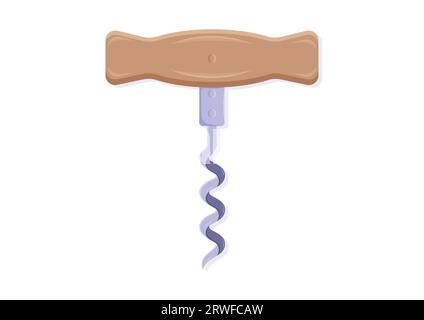 Korkenzieher Clipart Vector Flat Design Isoliert Auf Weißem Hintergrund Stock Vektor