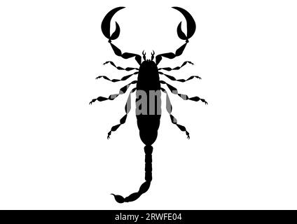 Schwarz-weiß Skorpion Clipart Vektor isoliert auf weißem Hintergrund Stock Vektor