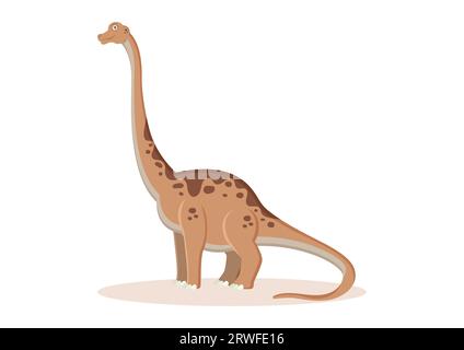 Brachiosaurus Dinosaur Zeichentrickfigur Vektor-Illustration Stock Vektor