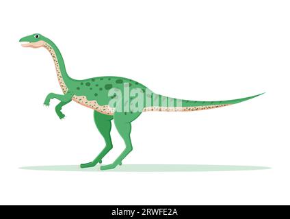 Elaphrosaurus Dinosaurier Zeichentrickfigur Vektor-Illustration Stock Vektor