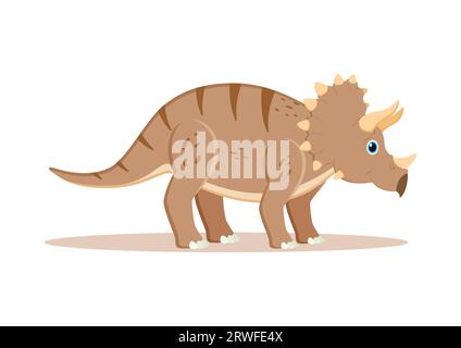 Triceratops Dinosaurier-Zeichentrickfigur Vektor-Illustration Stock Vektor