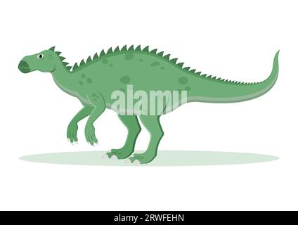 Iguanodon Dinosaurier-Zeichentrickfigur Vektor-Illustration Stock Vektor