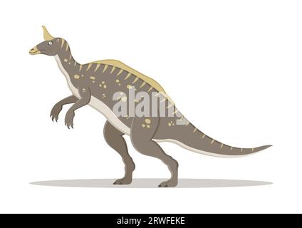 Tsintaosaurus Dinosaurier Zeichentrickfigur Vektor-Illustration Stock Vektor