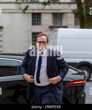 London, Großbritannien. September 2023. Tom Tugendhat Minister for State traf im Kabinettsbüro für Kabinettssitzung ein. Credit: Richard Lincoln/Alamy Live News Stockfoto