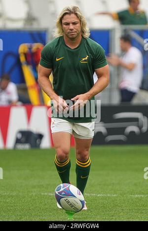 FAF DE KLERK aus Südafrika während der Weltmeisterschaft 2023, Pool B Rugby union Spiel zwischen SÜDAFRIKA und ROUMANIA am 17. September 2023 in Matmut Atlantique in Bordeaux, Frankreich Stockfoto