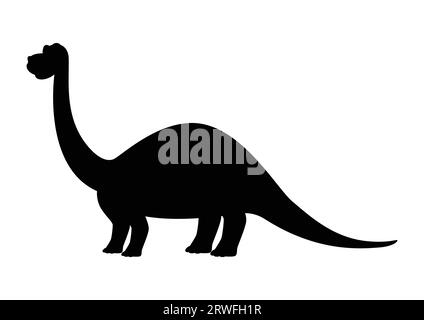 Brontosaurus Dinosaurier Silhouette Vektor isoliert auf weißem Hintergrund Stock Vektor