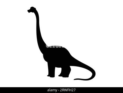 Brachiosaurus Dinosaurier Silhouette Vektor isoliert auf weißem Hintergrund Stock Vektor