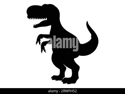 T-rex Dinosaurier Silhouette Vektor isoliert auf weißem Hintergrund Stock Vektor