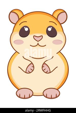 Lächelnder Hamster-Clipart-Vektor mit flachem Design auf weißem Hintergrund Stock Vektor