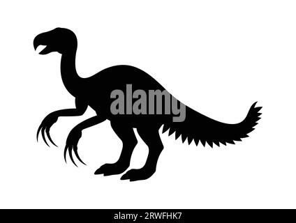 Therizinosaurus Dinosaurier Silhouette Vektor isoliert auf weißem Hintergrund Stock Vektor