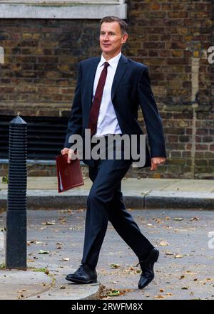 London, Großbritannien. September 2023. Schatzkanzler Jeremy Hunt bei der Kabinettssitzung. Rishi Sunak leitet die letzte Kabinettssitzung vor einer Pause für die Konferenzsaison. Quelle: Karl Black/Alamy Live News Stockfoto