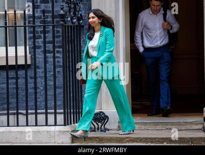 London, Großbritannien. September 2023. Suella Braverman, Innenministerin, bei der Kabinettssitzung. Rishi Sunak leitet die letzte Kabinettssitzung vor einer Pause für die Konferenzsaison. Quelle: Karl Black/Alamy Live News Stockfoto