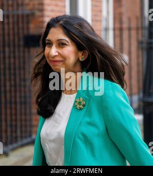 London, Großbritannien. September 2023. Suella Braverman, Innenministerin, bei der Kabinettssitzung. Rishi Sunak leitet die letzte Kabinettssitzung vor einer Pause für die Konferenzsaison. Quelle: Karl Black/Alamy Live News Stockfoto