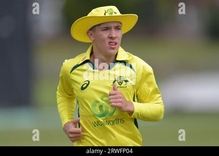 Beckenham, England. 28. August 2023. Cameron Frendo aus Australien U19 während der Youth One Day International gegen England U19 Stockfoto