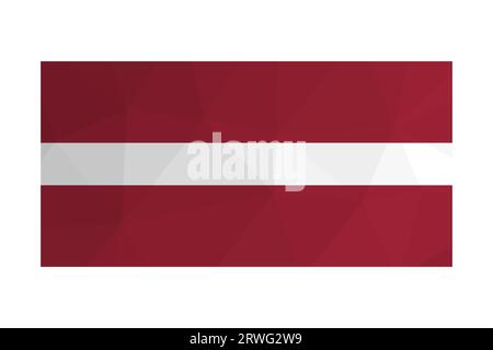 Vektor-isolierte Abbildung. Lettische Nationalflagge mit rot-weiß-roten Streifen. Offizielles Symbol Lettlands. Kreatives Design mit niedrigem Poly-Design und Tri Stock Vektor