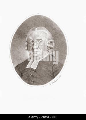 Jean Piere Erman, 1735 - 1814. Deutscher Theologe, Historiker und Beamter in Berlin. Nach einem Kupferstich von D Centurier. Stockfoto