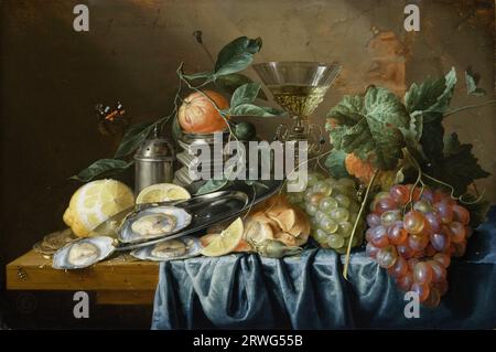 Jan Davidsz de Heem - Stillleben mit Austern und Trauben Stockfoto