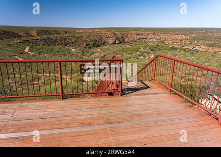 Wanderweg zum Aussichtspunkt Nature's Window im Kalbarri National Park, Western Australia Stockfoto