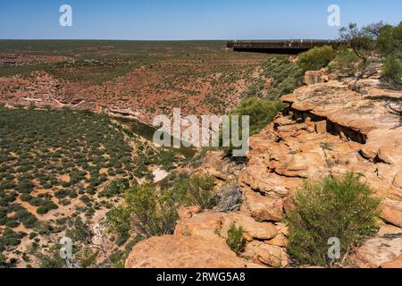 Skywalk Bridge Lookout im Kalbarri National Park, WA, Australien Stockfoto