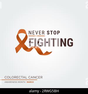 Empower Hope Colorectal Cancer Vector Background Stock Vektor