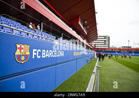 Barcelona, Spanien. September 2023. Die Abbildung zeigt den Beginn eines Fußballspiels zwischen dem spanischen FC Barcelona und dem belgischen Royal Antwerp FC am Dienstag, den 19. September 2023 in Barcelona, Spanien, am 1. Tag des UEFA Youth League-Wettbewerbs. BELGA PHOTO TOM GOYVAERTS Credit: Belga News Agency/Alamy Live News Stockfoto