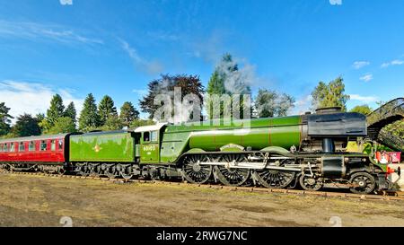 Die Dampfeisenbahn von Scotsman im Boot von Garten Scotland ist Teil eines Steam Rally Day Stockfoto