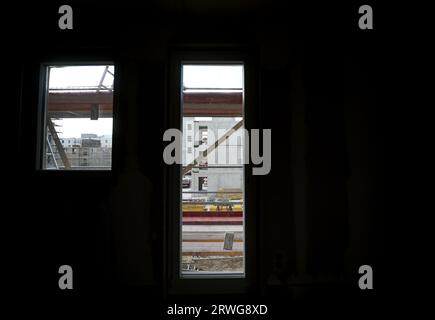 Berlin, Deutschland. September 2023. Baustelle des Holzbauquartier-Projekts von Vonovia Kredit: Carla Benkö/dpa/Alamy Live News Stockfoto