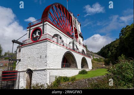 Das unglaubliche Laxey Water Wheel auf der Isle of man Stockfoto