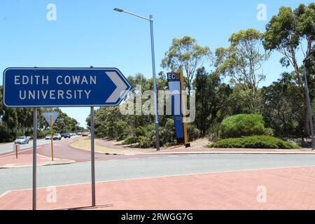 Eingang Zum Joondalup Campus Der Edith Cowan University, Western Australia Stockfoto