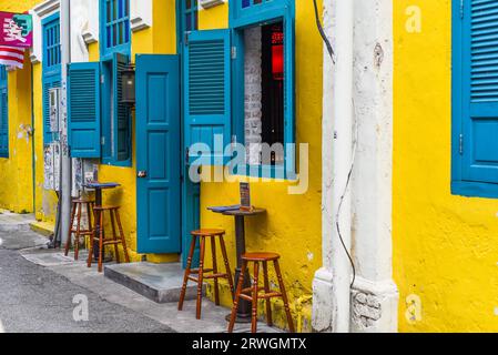 Kuala Lumpur, Malaysia - 28. August 2023 Lorong Petaling Street, Old Kuala Lumpur Street Art Stockfoto