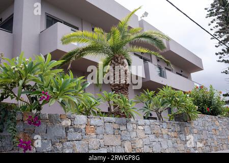 Apartmenthaus in Stalis Gegend, Stalida, Kreta, Griechenland Stockfoto