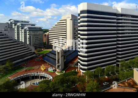 USA Maryland MD Bethesda Downtown Bethesda Metro Center Gegend mit Bürogebäuden Überblick Vorort von Washington DC Stockfoto