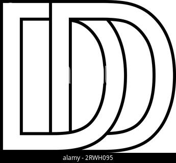 Logo-Zeichen dd-Symbol Zeichen Interlaced Buchstaben d Stock Vektor